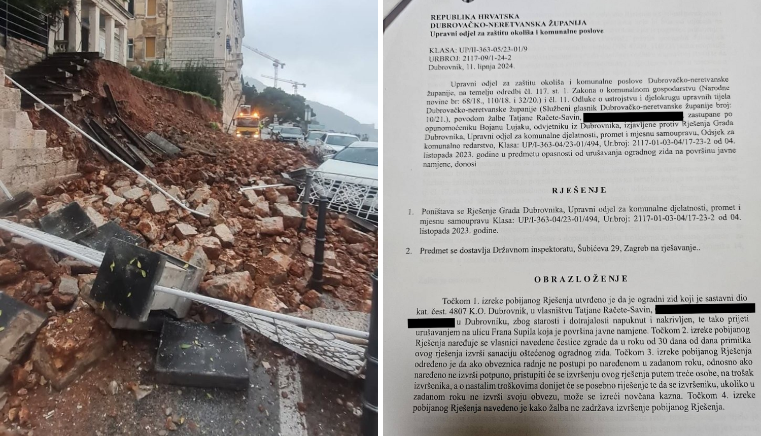 Grad Dubrovnik o urušavanju zida: Tražili smo sanaciju, ali vlasnica se žalila...